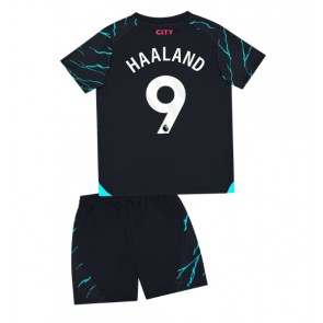 Manchester City Erling Haaland #9 Dětské Alternativní dres komplet 2023-24 Krátký Rukáv (+ trenýrky)